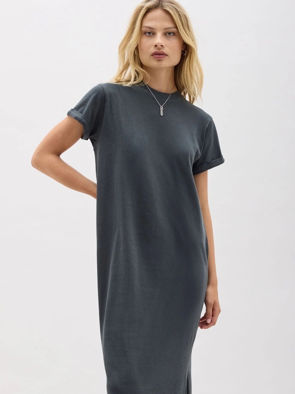 Uniqlo Mercerized Cotton T-Shirt Pocket Dress Medium